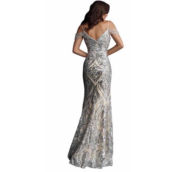 JVN by Jovani Embellished Lace Evening Gown - Picture 2 of 6